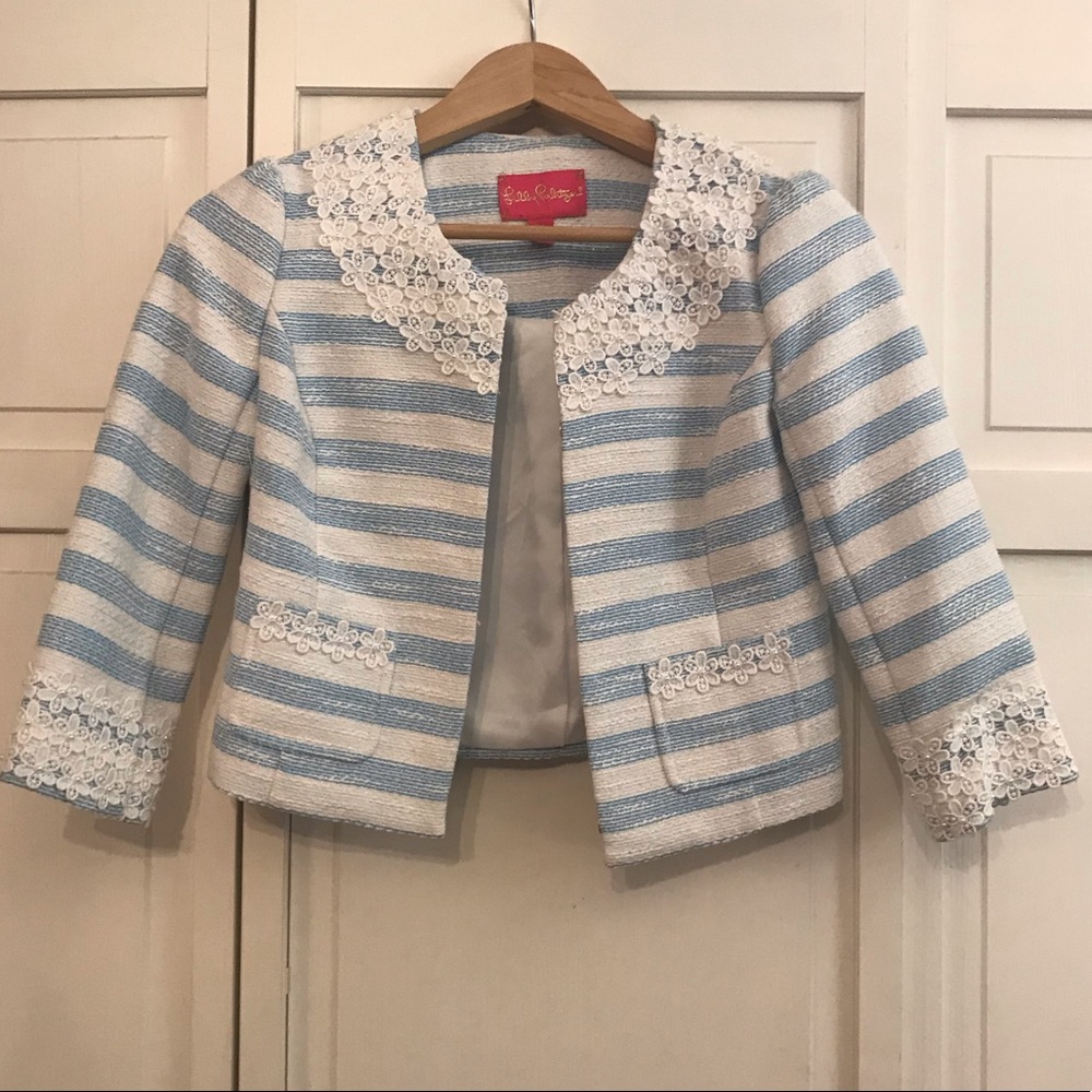 Lilly Pulitzer Striped Cropped Jacket
